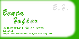 beata hofler business card