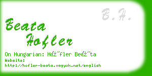 beata hofler business card